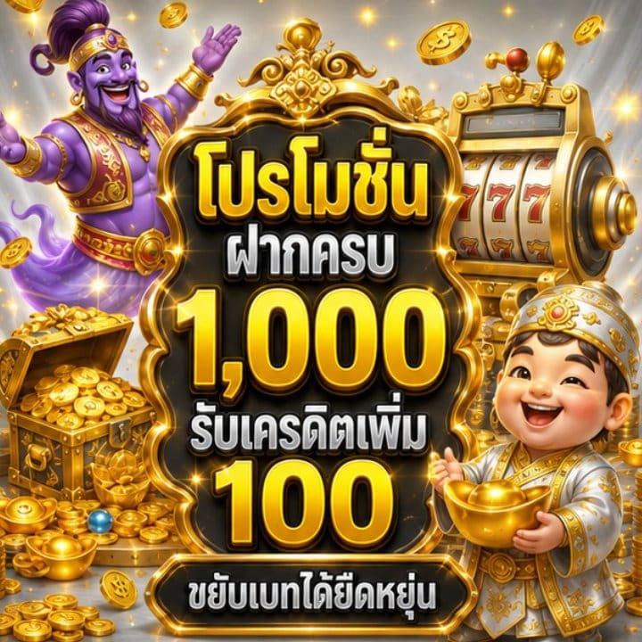 โปรโมชั่นฝากครบ 1,000 รับเครดิตเพิ่ม 100
