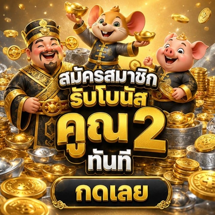 สมัครสมาชิก รับโบนัสคูณ 2 ทันที กดเลย